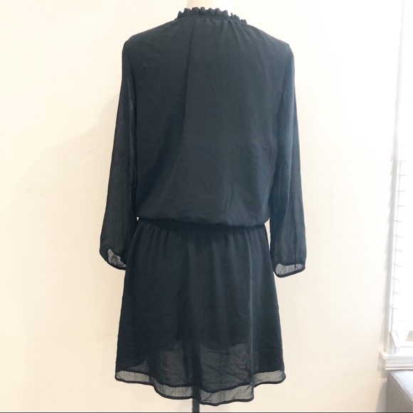 J.Crew Mercantile Long Sleeve Black Tie Front Dress NWT - Picture 7 of 8